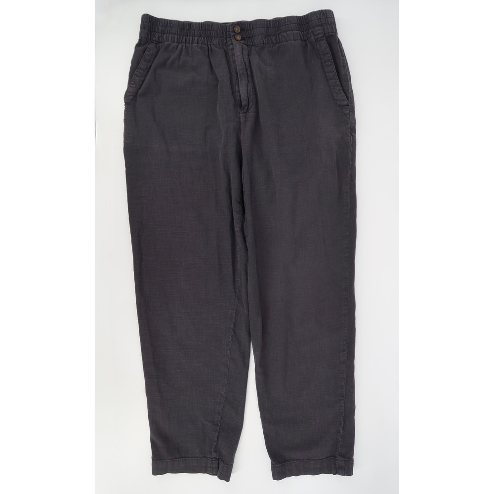 Marine Layer Elle Relaxed Crop Pant Women's Large Mid-Rise Navy Phantom Stretch